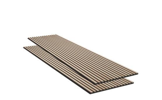 Panneau acoustique mural | Lot de 2 panneaux en tasseaux bois finition chêne blanc