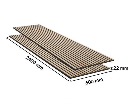  Panneau acoustique mural | Lot de 2 panneaux en tasseaux bois finition chêne blanc - MANDARIN & CO