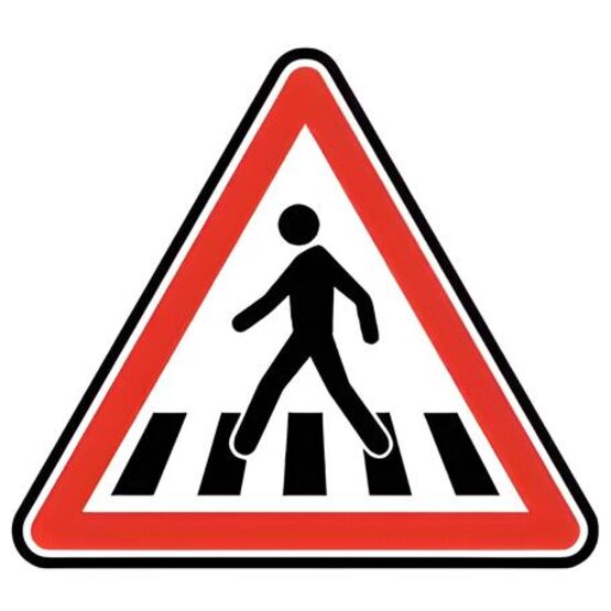 Panneau attention passage pour piétons A13b 700mm classe 2