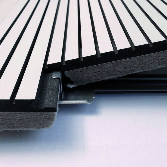  Panneau clipsé acoustique en fibres de bois pour revêtement mural et plafond | Swiss Clic Panel-A - Panneau, planche en bois ou dérivés