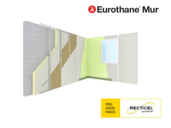  Panneau d’isolation thermique ultra-fin pour la contre-cloison | Eurothane Mur - RECTICEL INSULATION