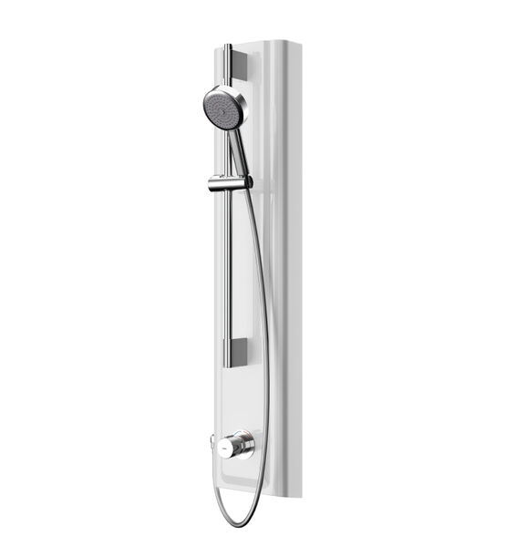 Panneau de douche en résine minérale avec garniture pour douchette manuelle | F5SM2025 MIRANIT