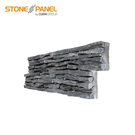 Panneau de parement mural en pierre naturelle | STONEPANEL® JET NOIR LAMES FINES - CUPA STONE
