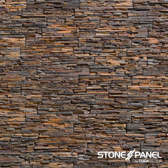 Panneau de parement mural en pierre naturelle  | STONEPANEL® MULTICOLOR LAMES FINES - produit présenté par CUPA STONE