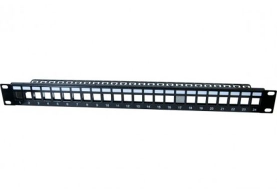  Panneau DEXLAN 1U 24 ports STP KEYSTONE avec support câbles | Réf : 258156 - EXERTIS CONNECT