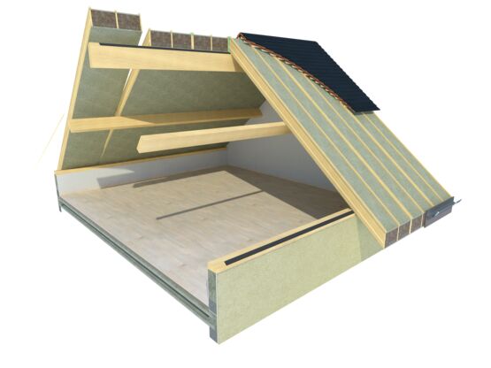  Panneau isolant en fibre de bois pour toitures en pente | Usystem Roof DS Natural Wool - Panneaux isolants en fibres de bois