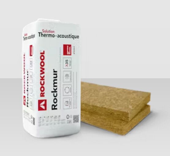  Panneau isolant semi-rigide non revêtu pour cloison et doublage | Rockmur nu - Isolant en laine de roche en plaque ou rouleau