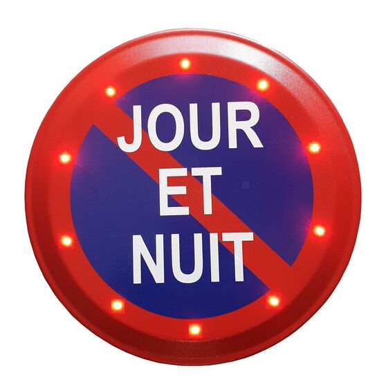 Panneau Magnétique "Interdit De Stationner" - Diamètre 20 Cm, Plastifié Anti-UV, Aimant Puissant