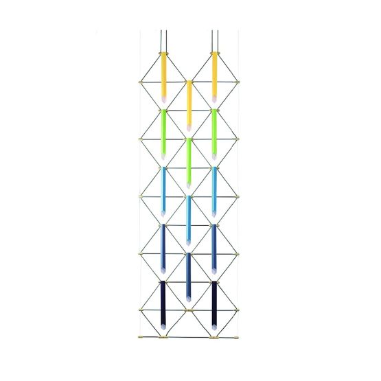  Panneau lumineux suspendu tissé en fil coloré et en laiton | Mozaik - DESIGN HEURE