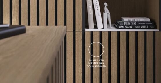  Panneau mélaminé décoratif en particules de bois recyclé aspect et toucher chêne | Gamme Master Oak - UNILIN PANELS