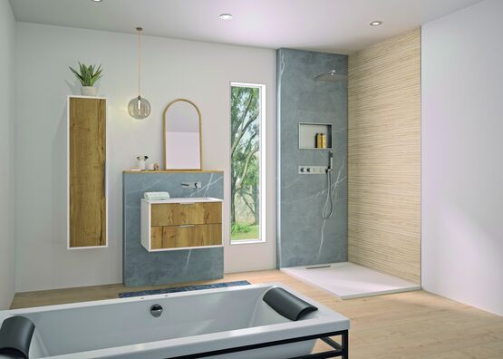 Panneau mural décoratif en rénovation de salle de bains | Integra - KINEDO BALNÉO DOUCHE