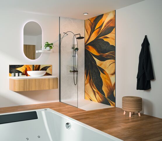 Panneau mural décoratif pour crédence de salle de bains | Kinewall Credence - KINEDO BALNÉO DOUCHE