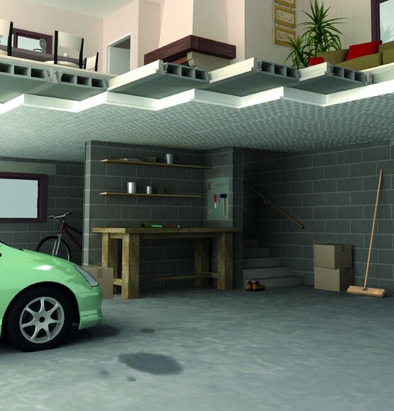  Panneau PSE moulé en rénovation de sous-face de plancher | Decobox 36 - KNAUF