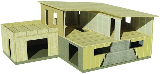  Panneau structurel standard CLT en épicéa et pin français  | Hexakit - Blocs et panneaux autoportants en bois