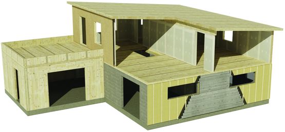 Panneau structurel standard CLT en épicéa et pin français | Hexakit - Blocs et panneaux autoportants en bois