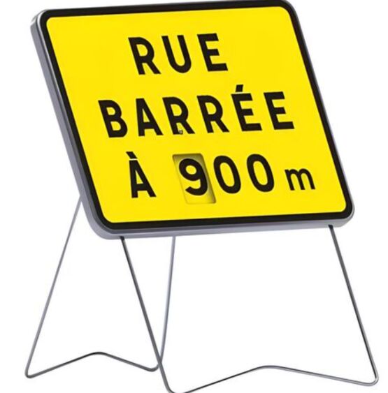  Panneau temporaire ROUTE BARRÉE avec disque KC1 - SALMA STORE