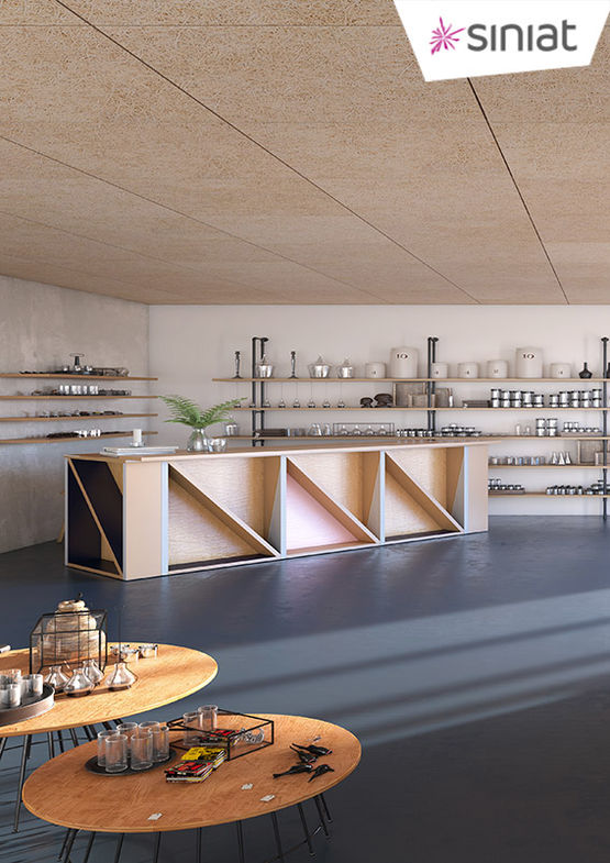 Panneaux décoratifs et acoustiques en laine de bois | SINIAT PUREBEL® - produit présenté par SINIAT