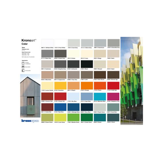 Panneaux stratifiés haute pression (HPL) décoratifs | Kronoart - Collection Color 