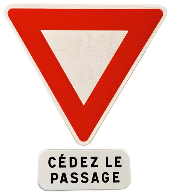  Panonceau M9c cédez le passage 350 x 150 mm classe 2 | 1-02-2-054c - SALMA STORE