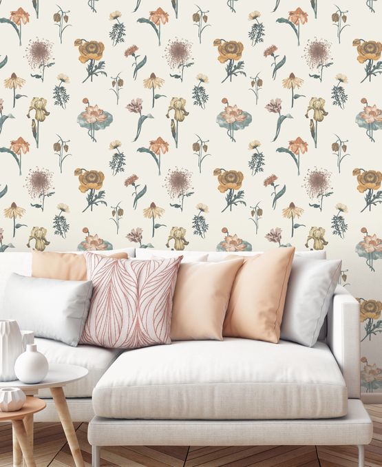  Papier Peint au design floral Shangri-La | Hunza - Revêtements vinyliques ou plastiques