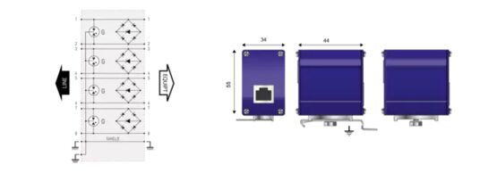 Parafoudres pour liaison POE | MJ8-POE-C6A - Armoires, coffrets et équipements pour commande ou protection