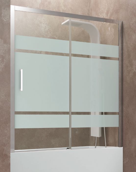  Pare baignoire fixe et coulissant verre transparent et profil aluminium | Aktual - Pare baignoire fixe