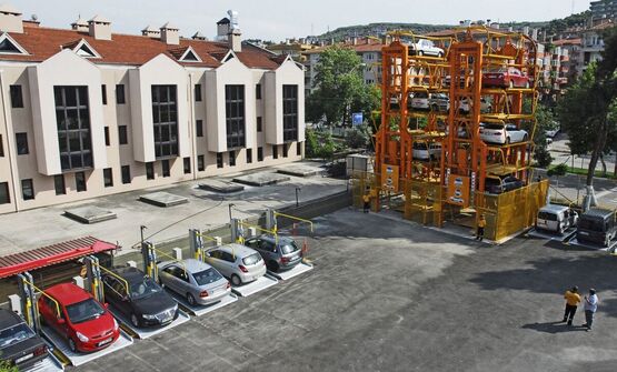  Parking de 6/8/10/12 véhicules sur l&#039;empreinte de moins de 2 voitures | Ringopark - Plate-forme de superposition pour véhicules