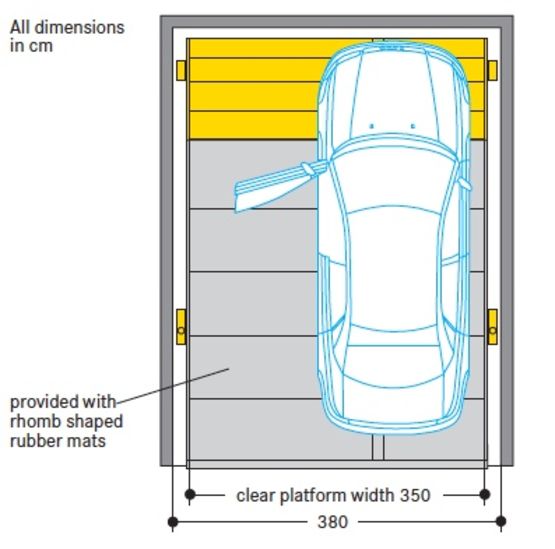  Parking mécanisé pour PMR - Parklift 450 - 2 niveaux, (niveau sup. PMR, niveau inf. voiture standard) - Plate-forme de superposition pour véhicules