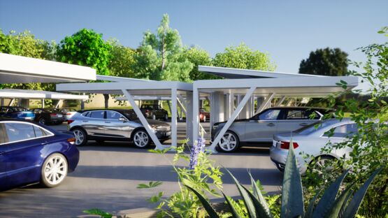  Parking photovoltaïque à structure modulaire | Helios - Abri voiture