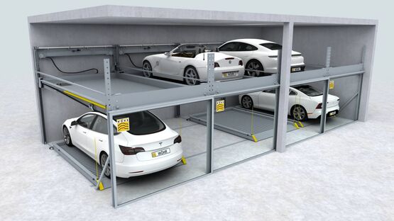 Parking semi-automatiques - 2 niveaux sans fosse | Combilift 552 - produit présenté par ALINEA PARK FRANCE