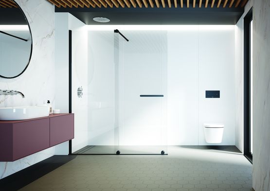  Paroi coulissante de douche dessinée par Alegre Design | Vanity - PROFILTEK