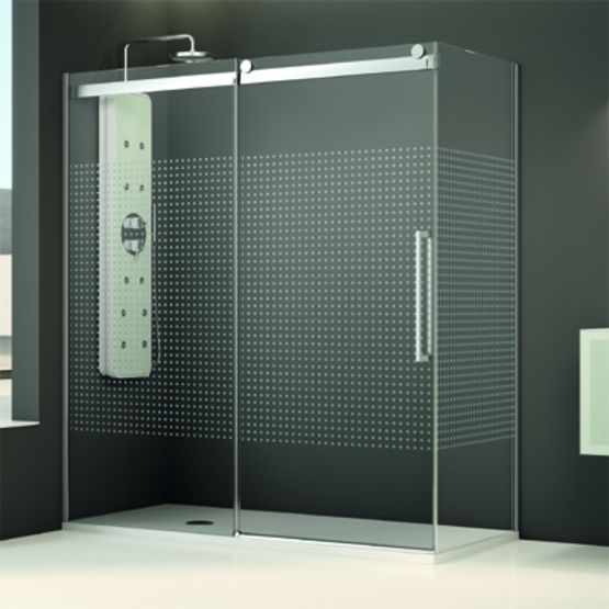  Paroi de baignoire et de douche avec panneaux coulissants | Moon - Receveur de douche carré