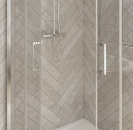  Paroi de douche à accès d&#039;angle 1/4 de rond coulissant avec seuil | SMART DESIGN R/C - Parois de douche avec porte coulissante