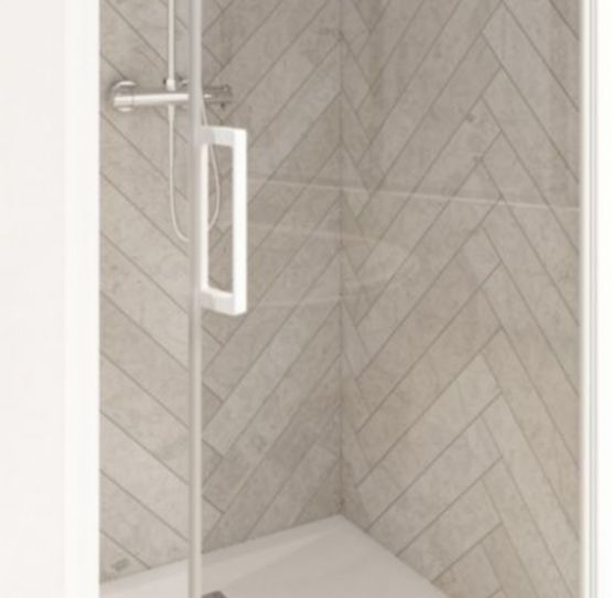 Paroi de douche avec 2 volets coulissants sans seuil | SMART DESIGN 3V - KING D'EAU