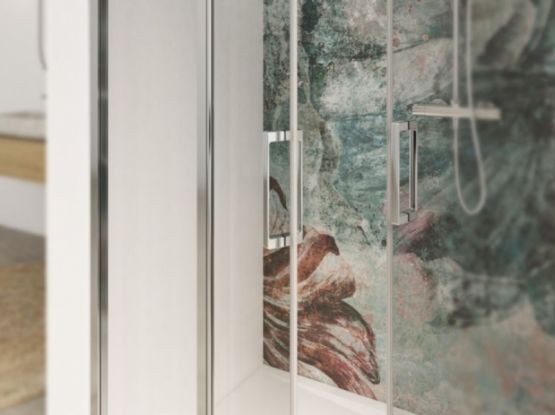 Paroi de douche avec 2 volets coulissants sans seuil | SMART DESIGN 3V - Paroi de douche fixe