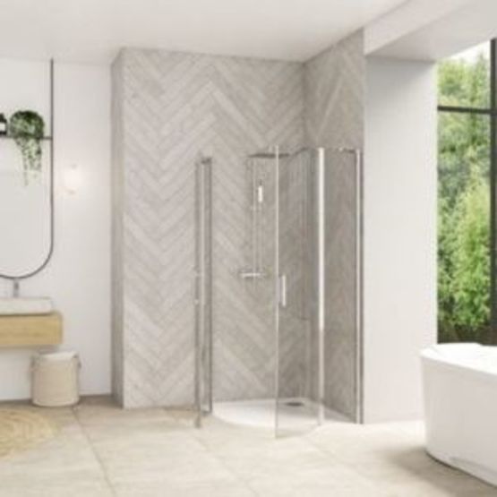 Paroi de douche avec porte pliante et seuil | SMART DESIGN S 