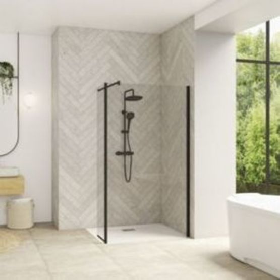 Paroi simple pour un espace douche ouvert avec volet pivotant à 180° | SMART DESIGNE DUO