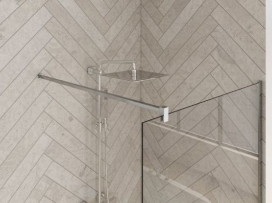 Paroi simple pour un espace douche ouvert avec volet pivotant à 180° | SMART DESIGNE DUO - Paroi de douche fixe