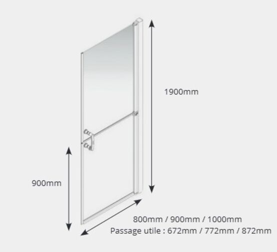 Parois de douche avec porte battante réversible | Larenco Duo  - produit présenté par AKW MEDICARE