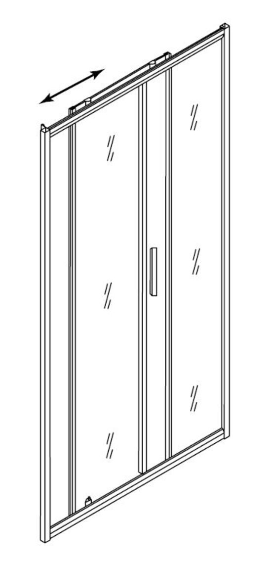  Parois de douche Enlok - verre trempé transparent et profilés chromés | ELMER - Paroi de douche fixe