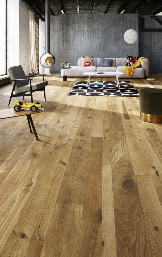  Parquet contrecollé en 3 largeurs de lames essence chêne finition huilée | Grange - DESIGN PARQUET