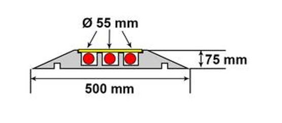 Passe câble modulaire 3 canaux diamètre 55 mm en polyuréthane et PE | PL44 Réf PC943 - produit présenté par EQUIPEMENTECH