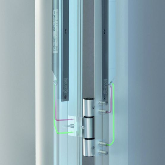 Paumelle à transmission d&#039;énergie et signaux pour porte électronique sécurisée | Hahn Türband Inductio