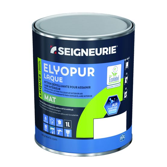  Peinture décorative assainissante laque mate ou velours | Elyopur - Peinture de traitement (antirouille, bactéricide, photocatalytique, etc.)