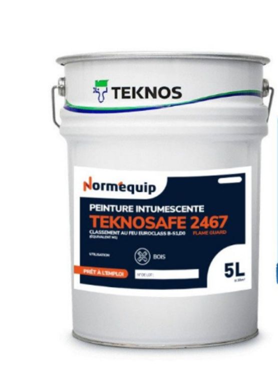  Peinture intumescente bois M1 - Couleur RAL - Teknos Teknosafe 2467 - NORMEQUIP