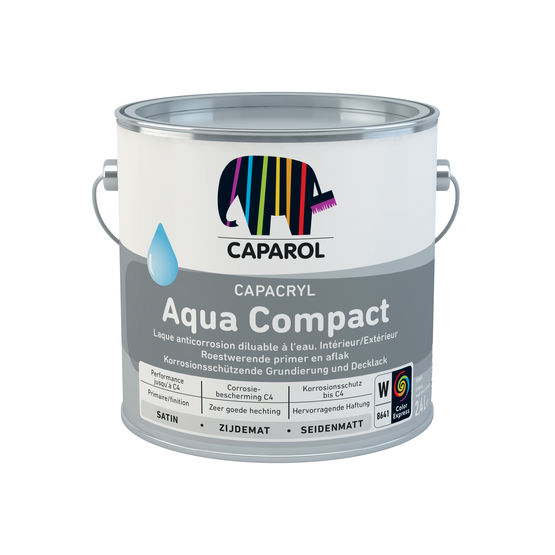  Peinture laque 2 en 1 anticorrosion pour métaux diluable à l&#039;eau  | Capacryl Aqua Compact - CAPAROL
