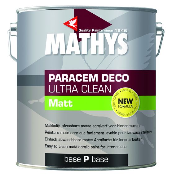 Peinture mate lessivable avec résine hydrophobe | Paracem Deco Ultra Clean - RUST-OLEUM MATHYS