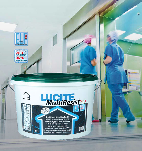  Peinture murale hybride en phase aqueuse pour un usage en intérieur | LUCITE MULTIRESIST PRO - Peinture blanche