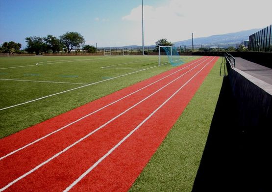  Pelouse synthétique pour piste d&#039;athlétisme | Sandy Turf 28 PE - Revêtement de sol sportif