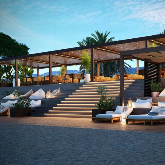  Pergola aluminium à lames fixes et fermetures latérales | Sepalumic Série 7300 - SEPALUMIC